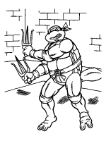 A coloring page of teenage mutant ninja turtles